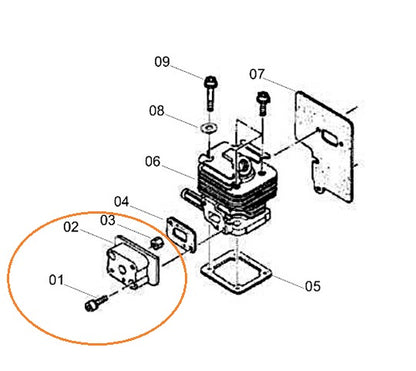 Brida / Isolador de Carburador Shindaiwa C 270 - Original