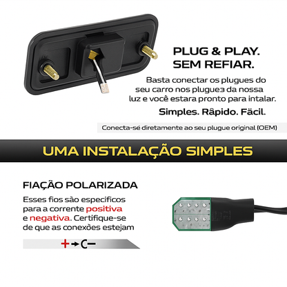 Kit Lente LED Âmbar / Branca (Frontal) e Vermelha (Traseira) para Pontiac Firebird / Trans Am 1970-1981