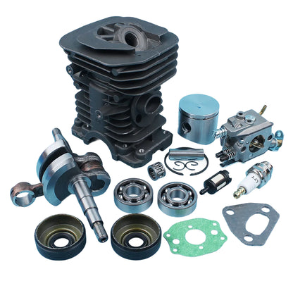 Kit Cilindro 38mm, Pistão, Virabrequim e Carburador para Motosserra Husqvarna 136 / 137 / 141 / 142