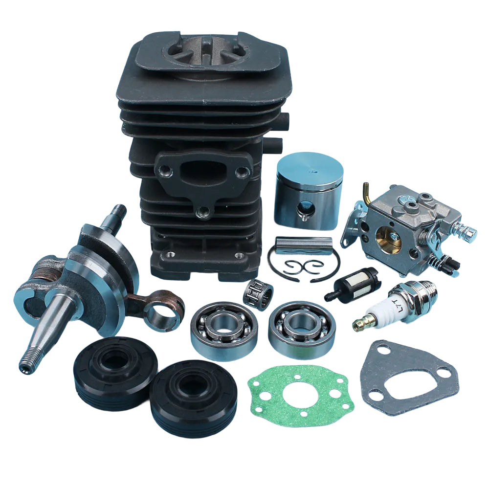 Kit Cilindro 38mm, Pistão, Virabrequim e Carburador para Motosserra Husqvarna 136 / 137 / 141 / 142