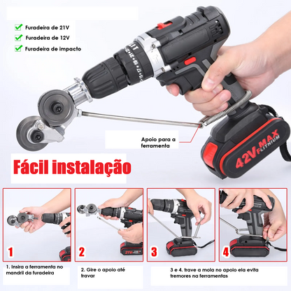 Ferramenta Kit de Cortador de Chapas Metálicas para Furadeira Elétrica – Ferramenta de Corte Livre