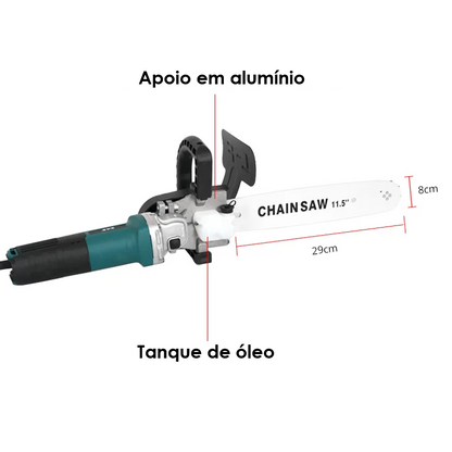 Acessório de Motosserra 11,5” para Esmerilhadeira - Ajustável Portátil