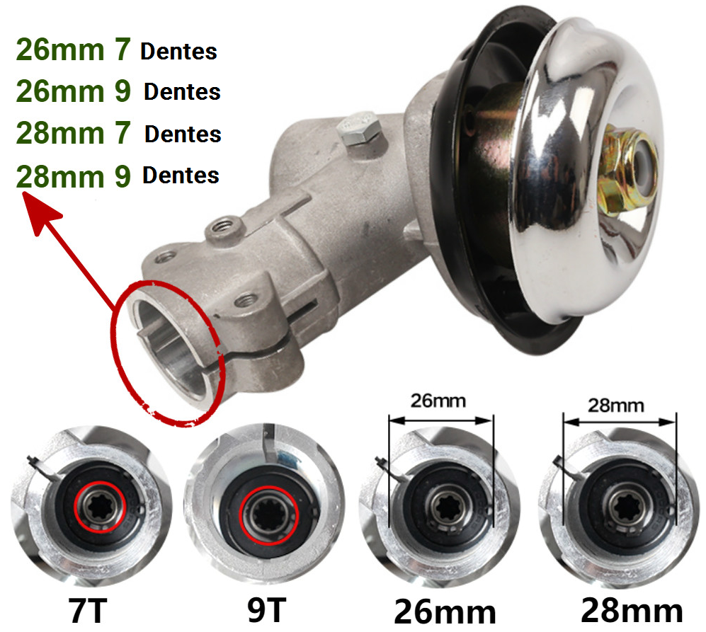 Engrenagem para Roçadeira 26mm / 28mm - Poly Roçadeiras